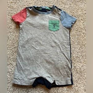 Polo Ralph Lauren Color Block Cotton Romper, size 6 months